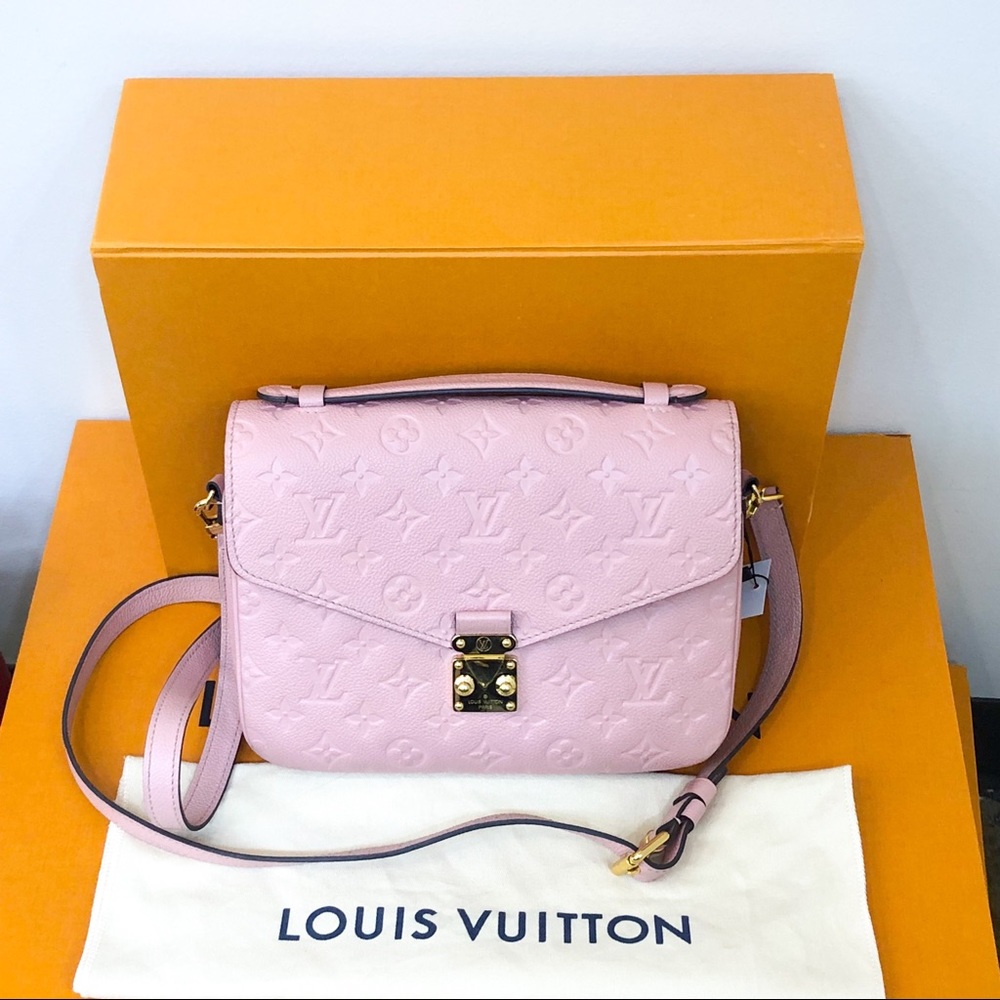 Louis Vuitton Pochette Metis Monogram Empreinte Leather Pink